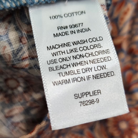 A.N.A Boho Floral Long Sleeve Blouse Sz XXL - Picture 5 of 8